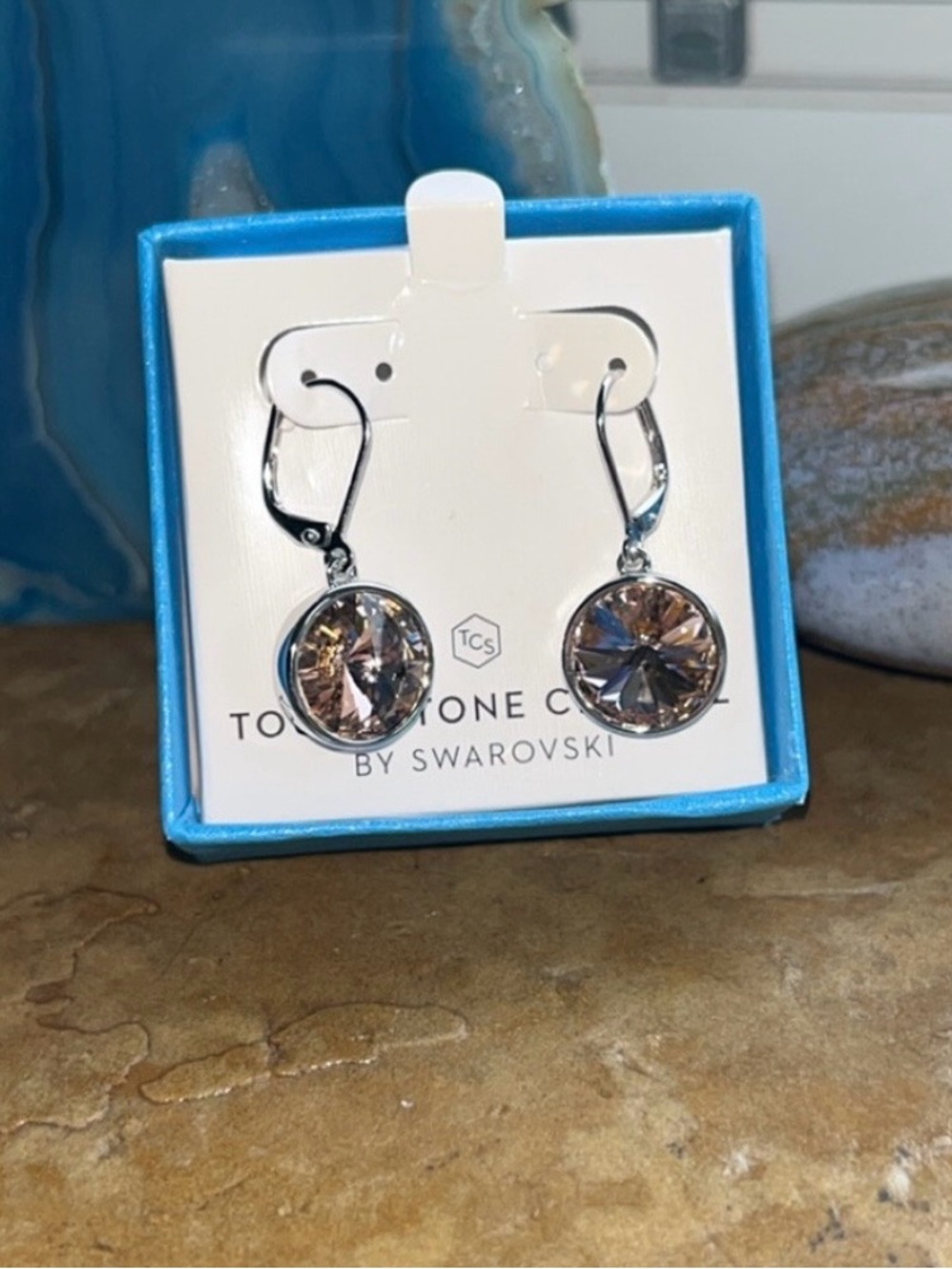 Touchstone Crystal LuLu Earrings, Vintage Rose